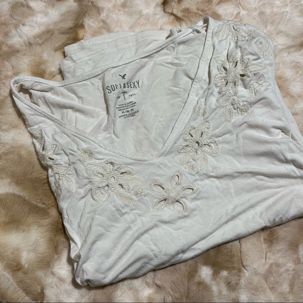 American Eagle Soft & Sexy Embroidered Tee